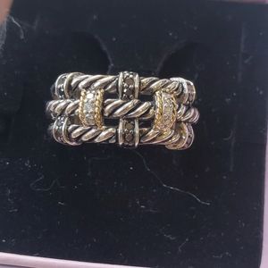 Effy Silver and Gold Braided Ring